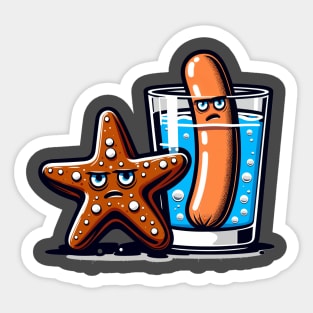 Chocolate Starfish & Hot Dog Flavored Water Sticker